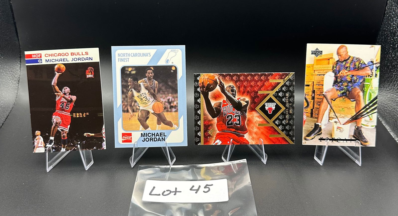 (4) Michael Jordan Basketball Cards Chicago Bulls - Insert Short Print - College Card (1 of 6)