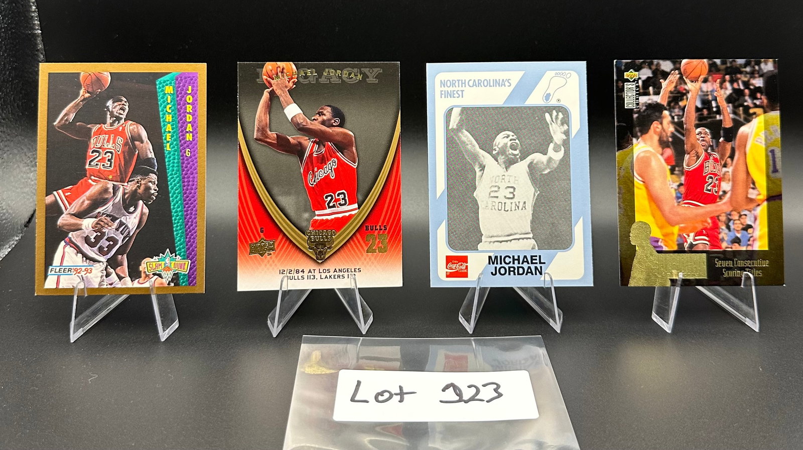 (4) Michael Jordan Basketball Cards Chicago Bulls - College Card: Item: (4) Michael Jordan Basketball Cards Chicago Bulls - College Card Please look at the pictures carefully to determine what you believe the condition of this collectible is. We are not professional