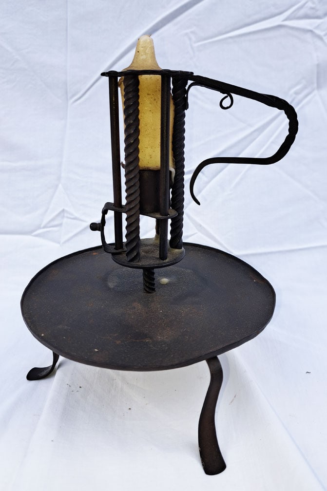 18c Wrought iron French birdcage candlestick (1 of 5)