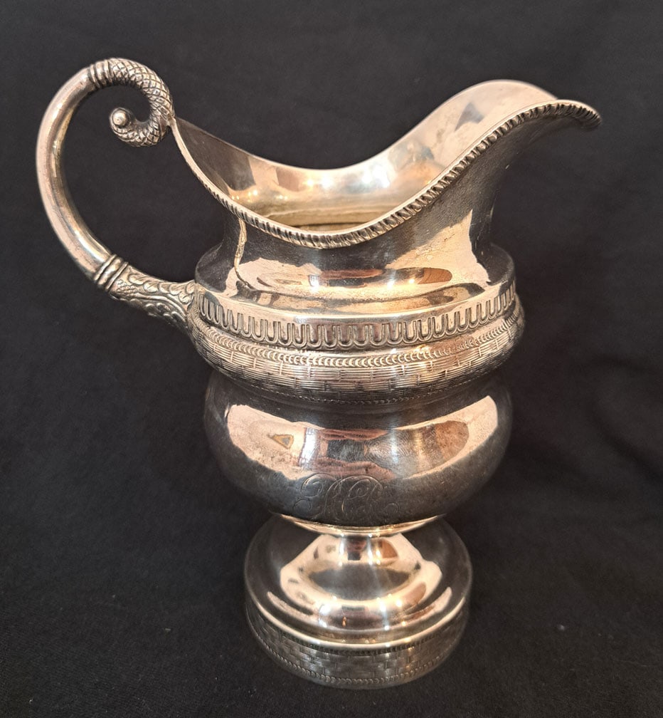 C.1810 American coin silver creamer by W. Seal (1 of 6)