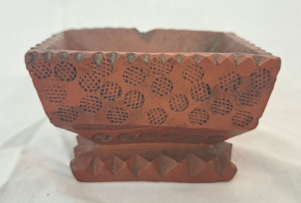 Earthenware master salt dated 1836.: 3" Widex 1 3/4" Tall x 1 7/8" Deep