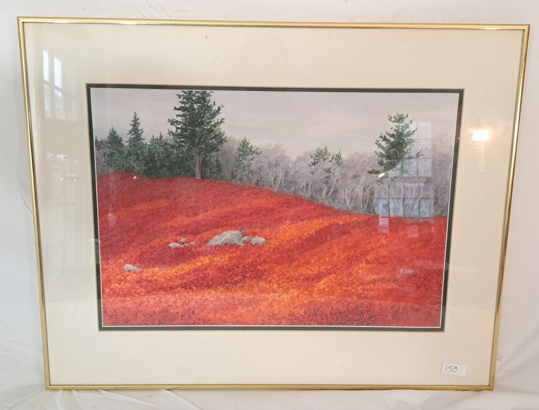 Large Watercolor on Paper by Charlotte Joy Chase. Titled "October on the Barren.": 20 3/8" X 14"