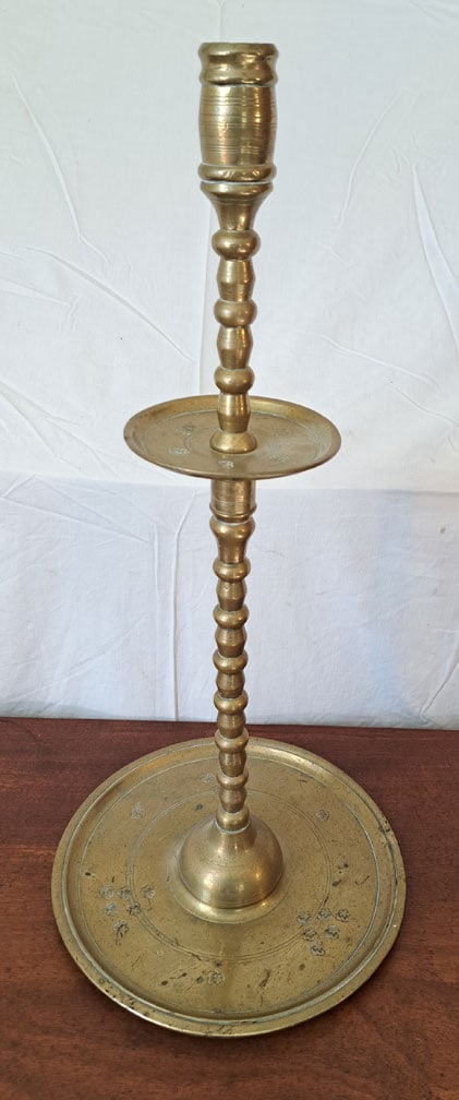 Large Single Brass Candlestick (1 of 5)
