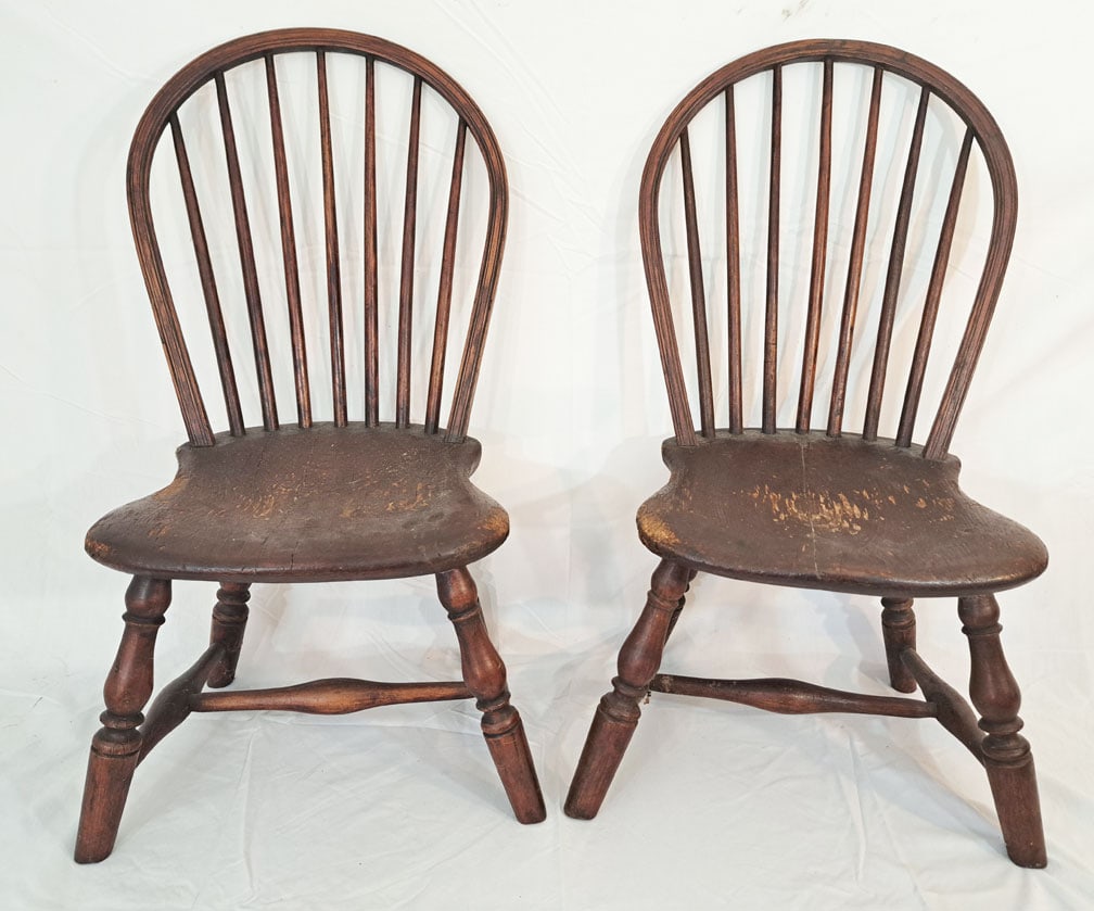 Pair of Child's Windsor Chairs: 13" Wide X 25" Tall 11" Seat