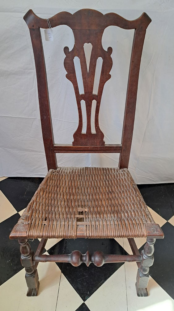Chipendale Side Chair with Wicker Seat (1 of 5)