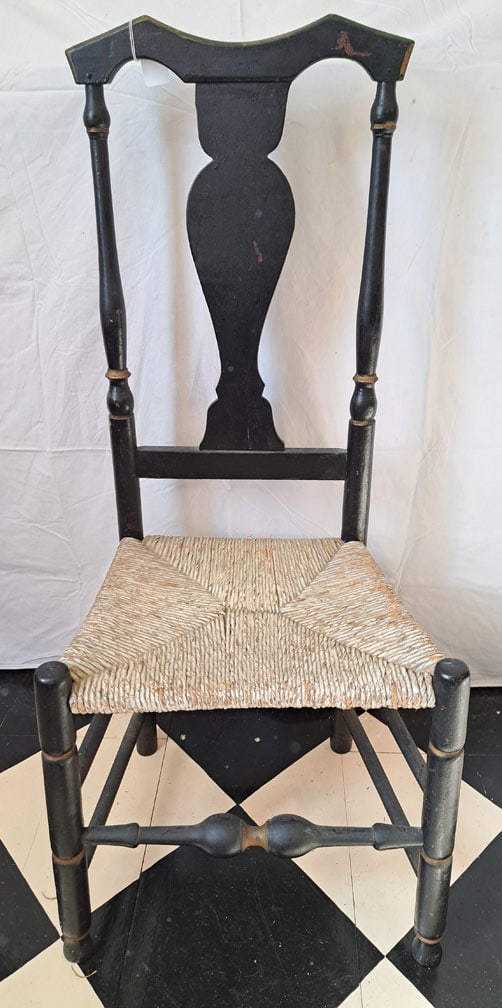 Queen Anne Side Chair. Probably Portsmouth, NH: 18" Wide X 41" Tall 16 1/2" Seat