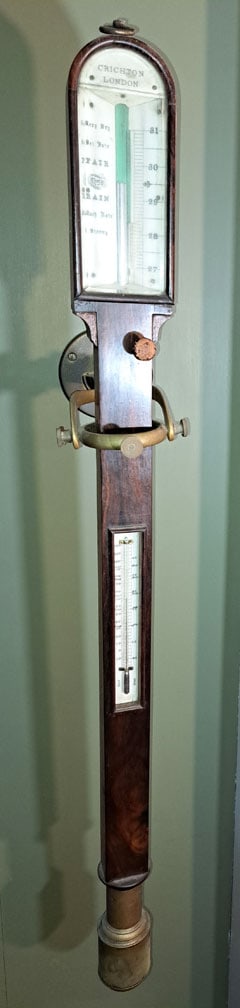 Marine Stick Barometer with Gimble Arm by Cricton, London England (1 of 4)