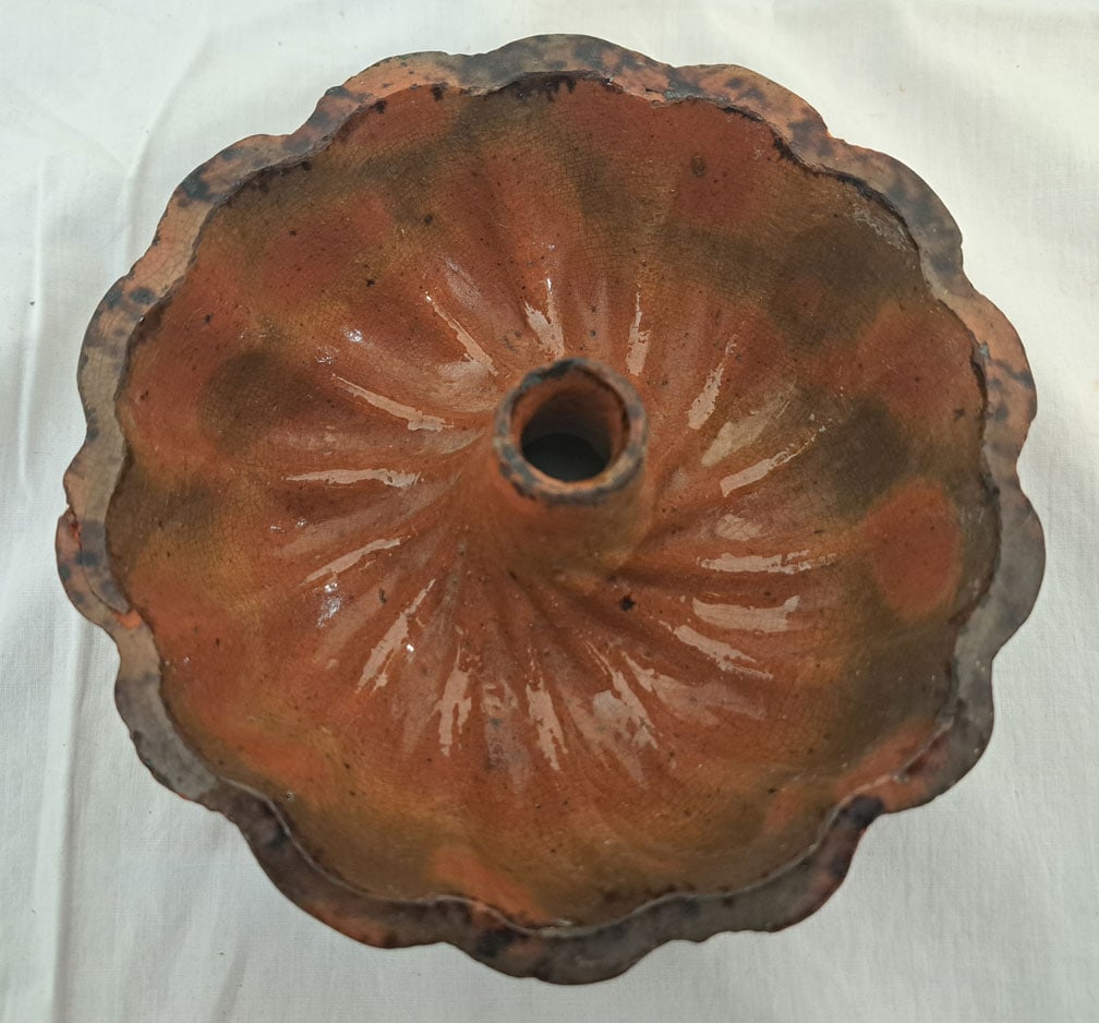Small Redware Mold: 6 1/8" Diameter X 2" Tall