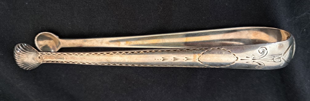 Coin Silver Tongs by John Power 1793. Dublin, Ireland. (1 of 2)