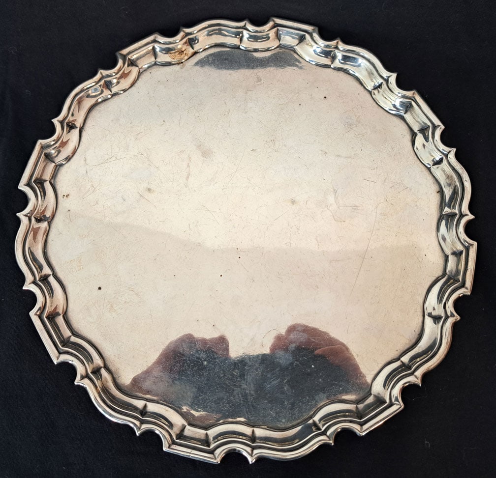 Sterling Silver Salver with 1950's Presentation Engraving (1 of 5)