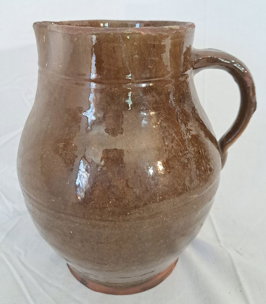 Redware Pitcher: 9" Tall X 7" Wide