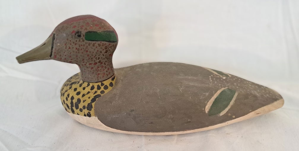 Wooden Duck Decoy: 12" Long X 4 1/2" Wide X 5" Tall