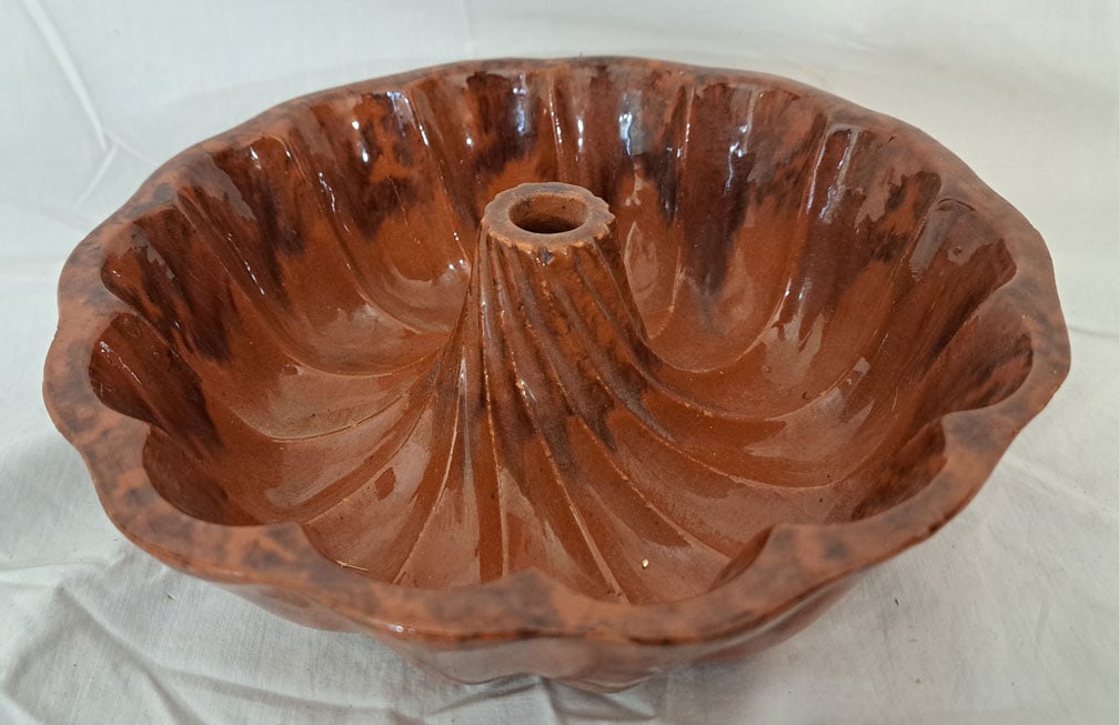 Incised Redware Mold: 8 1/4" Wide X 2 3/4" Tall