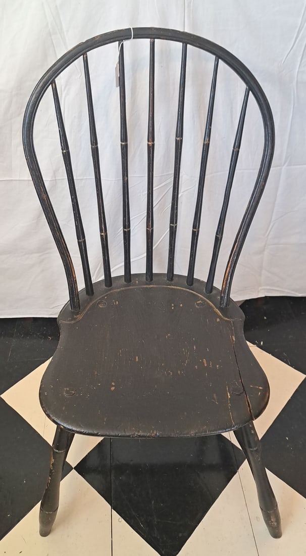 Bow Back Windsor Side Chair Signed "S. H. Horton." (1 of 6)