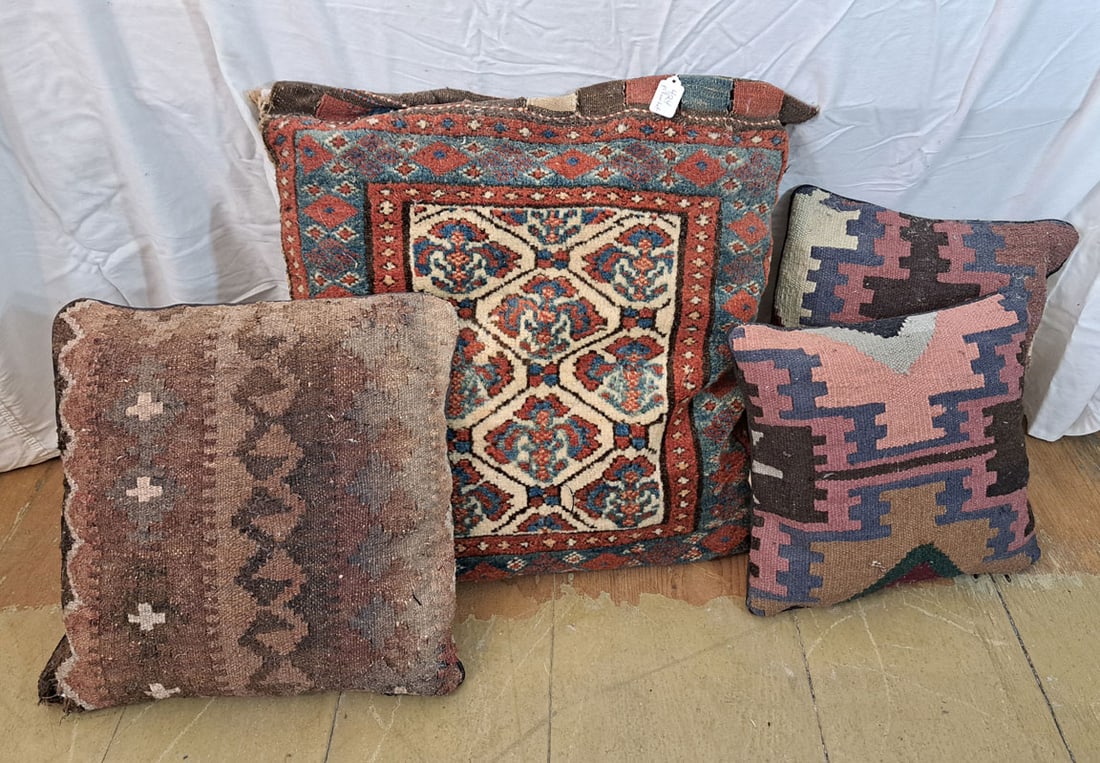 Lot of Four Oriental Rug Pillows (1 of 4)