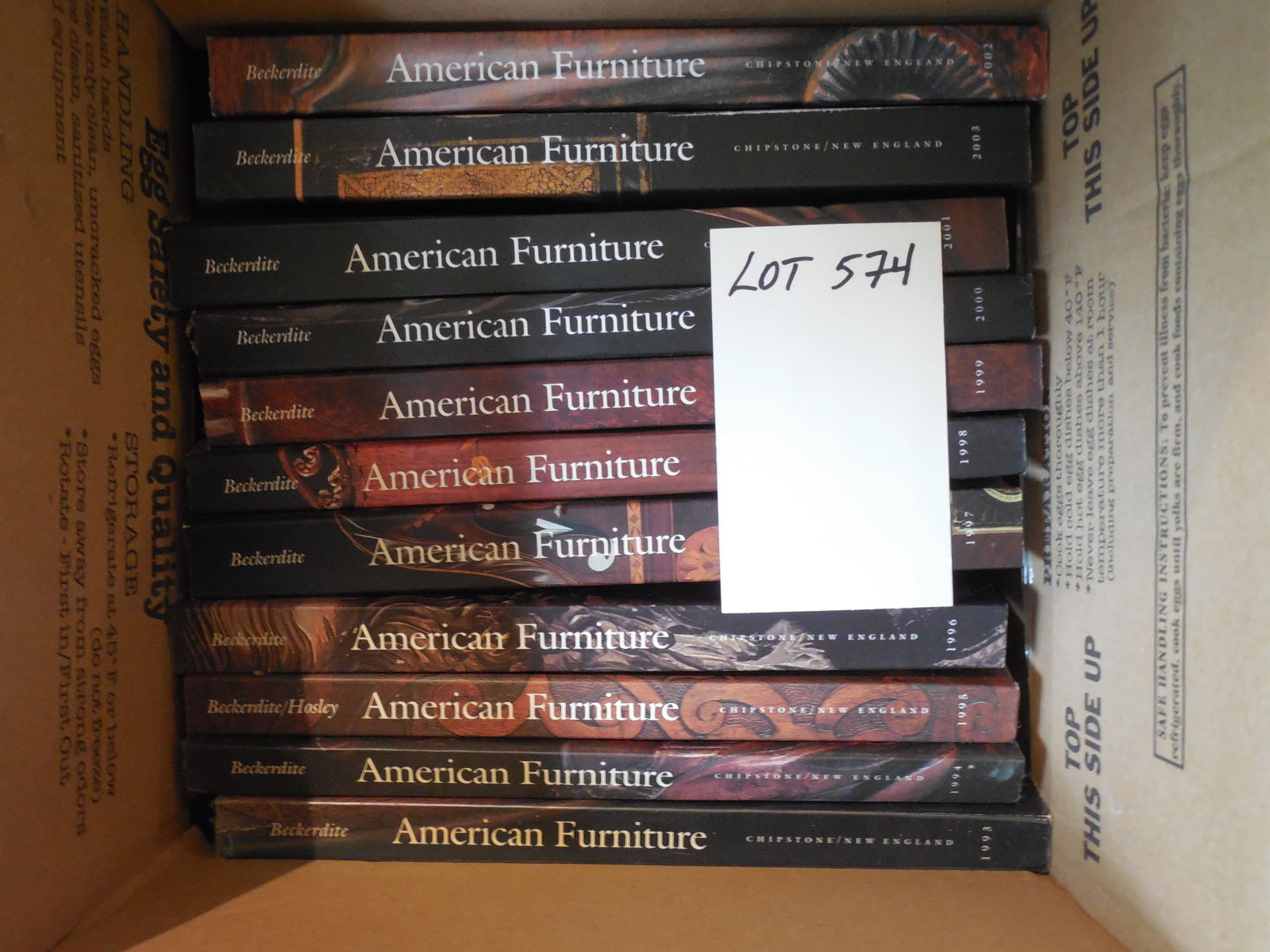 Lot of "American Furniture" Catalogues 1993-2003 edited by Luke Beckerdite: Lot of "American Furniture" Catalogues 1993-2003 edited by Luke Beckerdite.