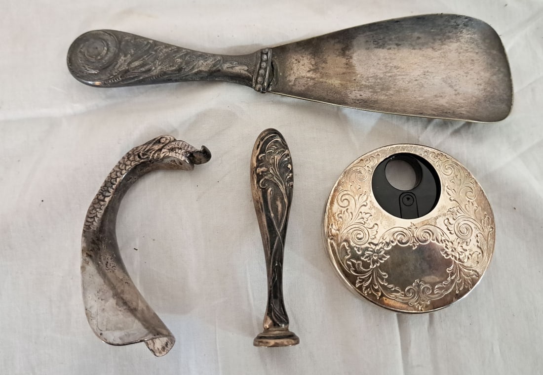 Four piece lot of Sterling and Silverplate Items. (1 of 2)