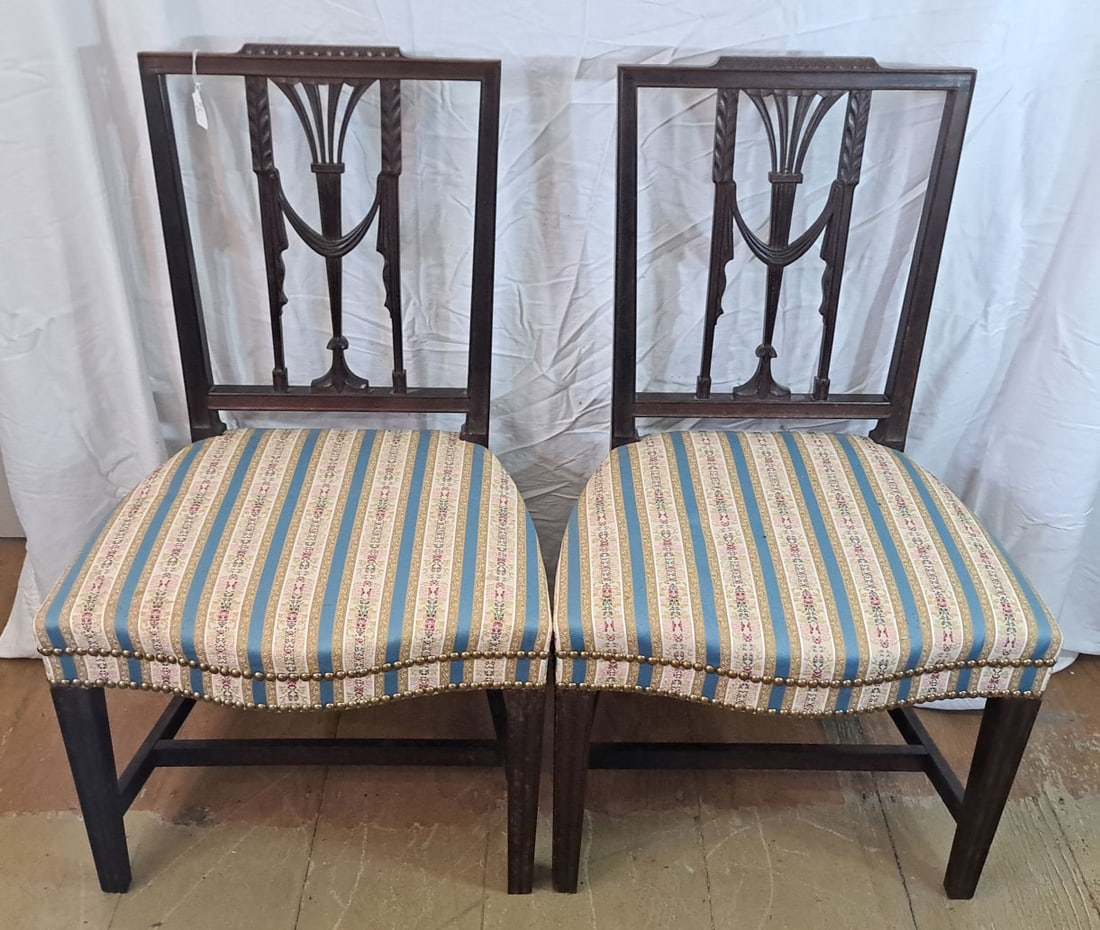 Pair of Hepplewhite Side Chairs (1 of 8)