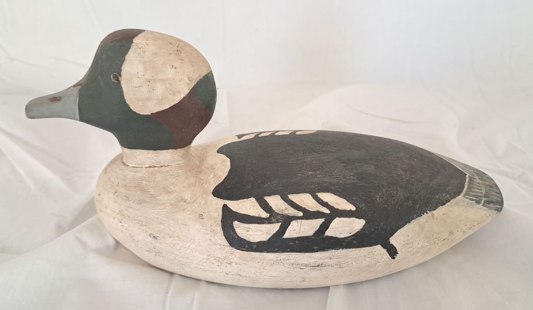 Wooden Duck Decoy: 4 1/4" Wide X 5 3/4" tall X 11" Long.
