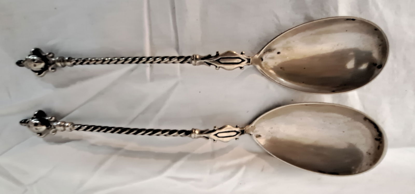 Lot of Two Early Spoons. Prob Coin Silver signed TH 1786." (1 of 3)