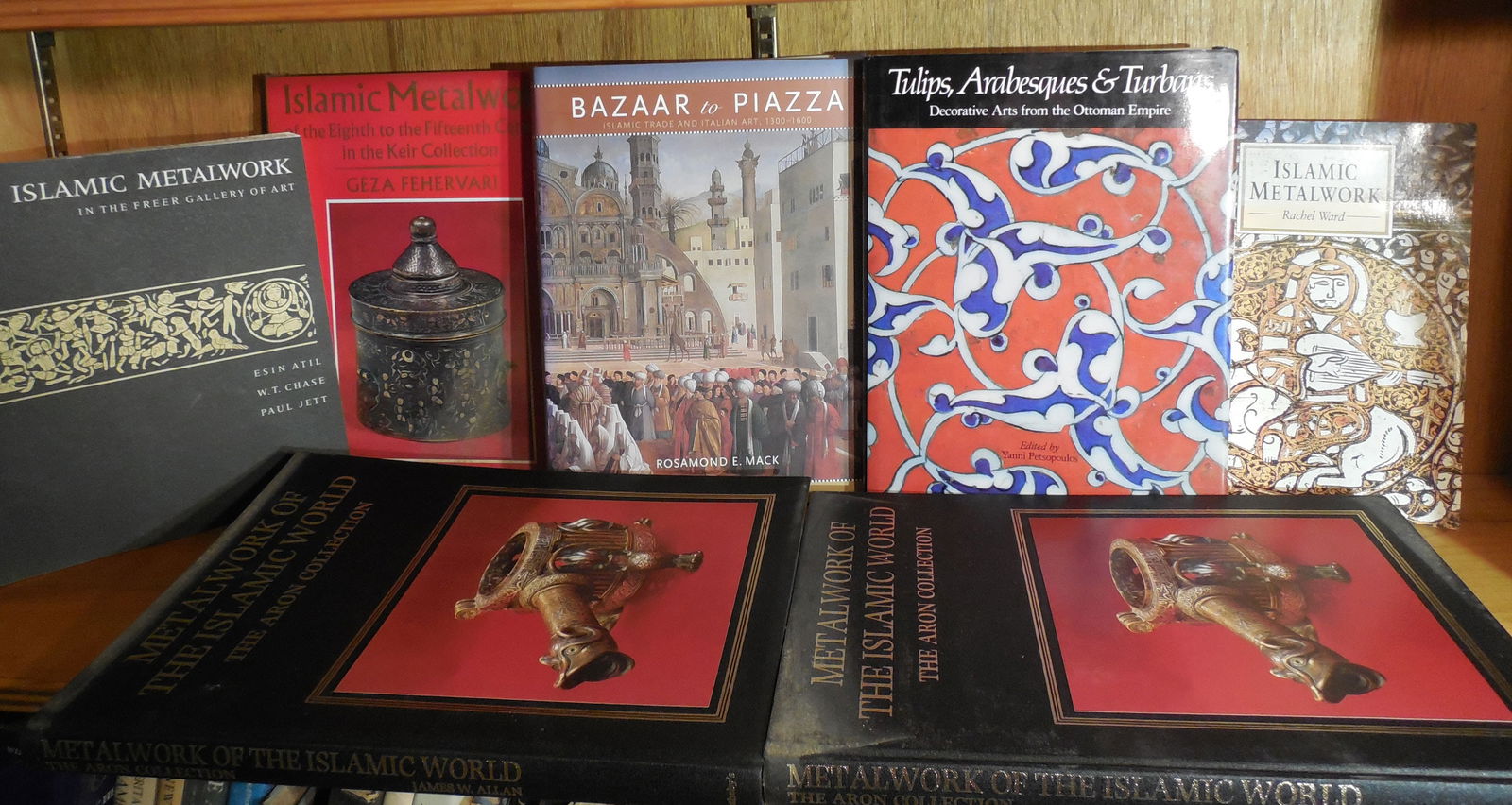 7 Books on Islamic Metalwork and related: 2 copies of Metalwork of the Islamic World: The Aron Collection