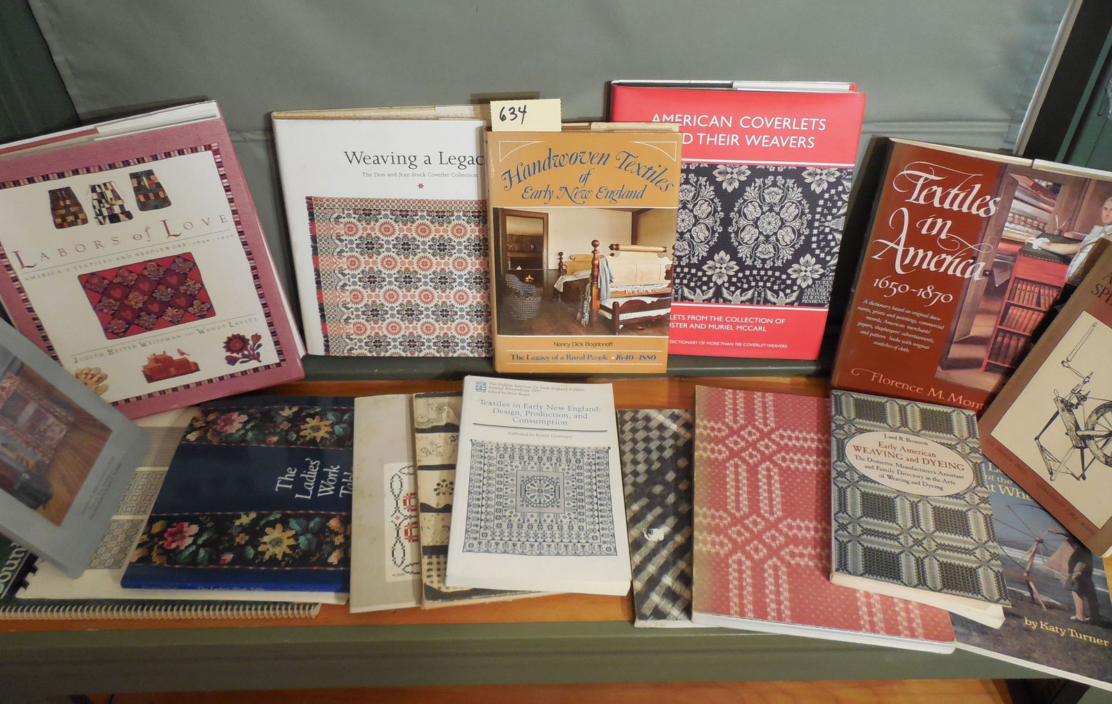 Lot of 15 Books Relating to Coverlets, Home Spun & Textiles (1 of 7)
