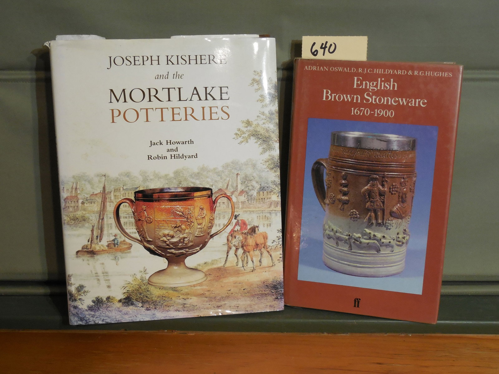Lot of 2 English Pottery Books: Books “English Brown Stoneware 1670-1900” by Oswald, Hildyard & Hughes together with “Mortlake Potteries” by J Kishere