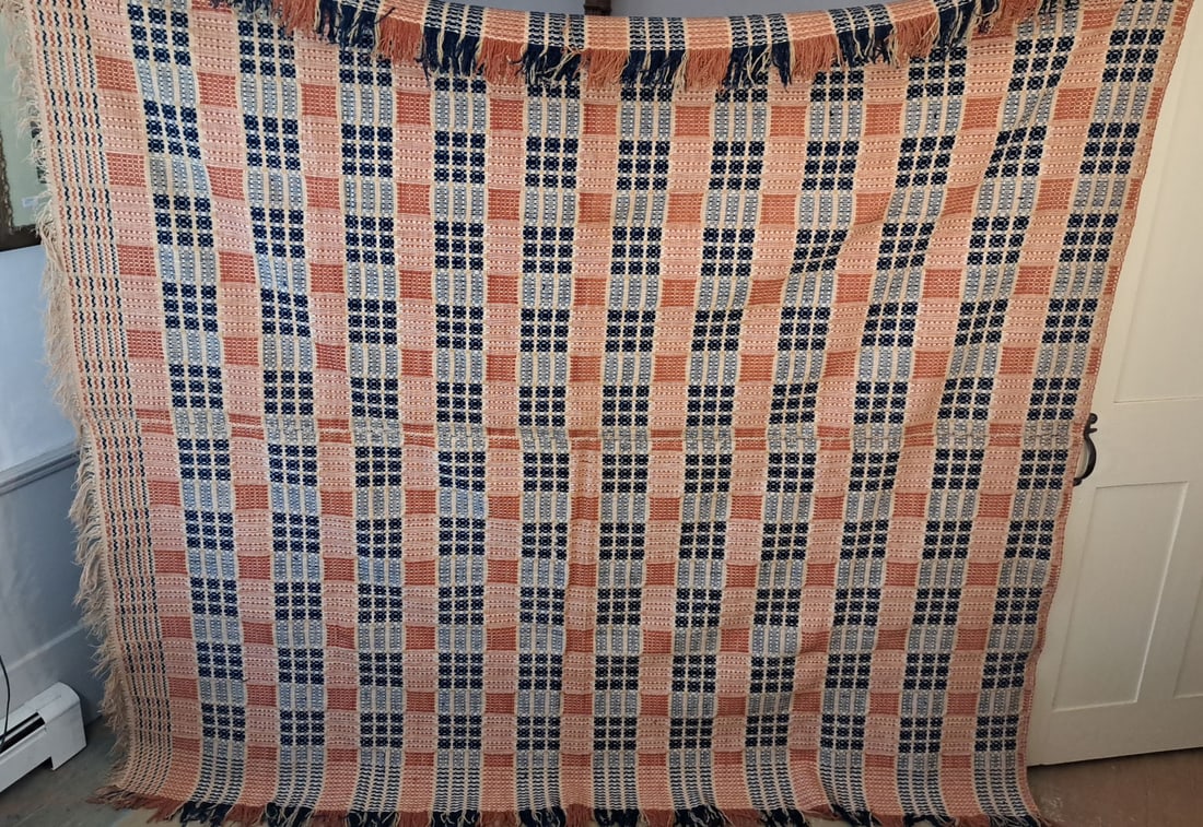 Three Color Woven Coverlet. (1 of 5)