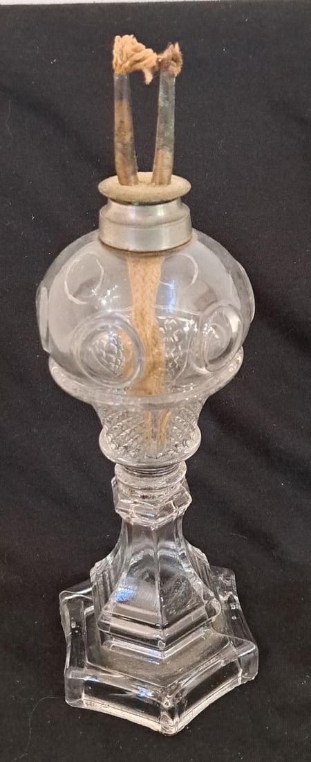 Early Whale Oil lamp.: 11"