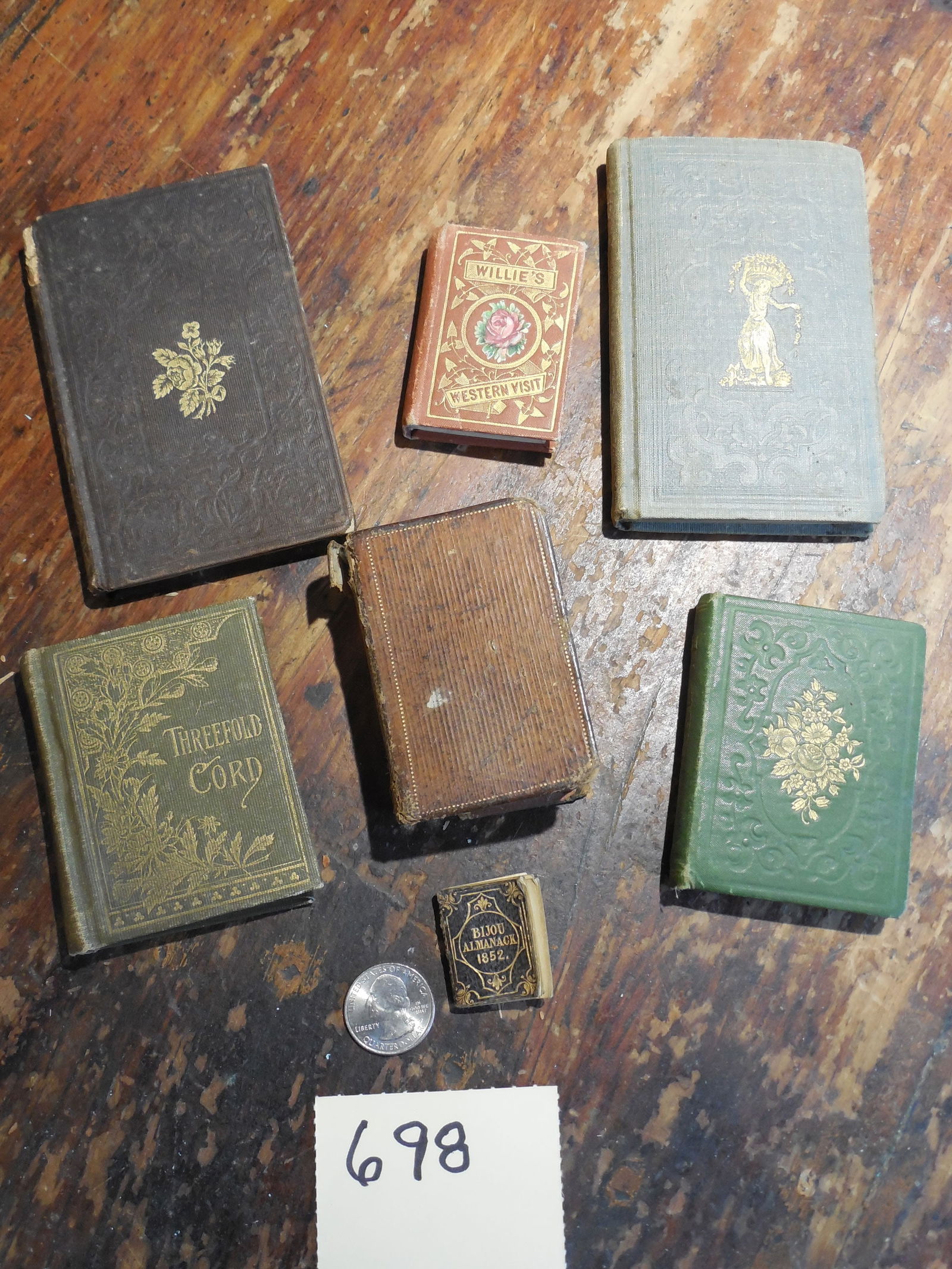 Interesting Lot of Miniature or Tiny Antique Books (1 of 10)