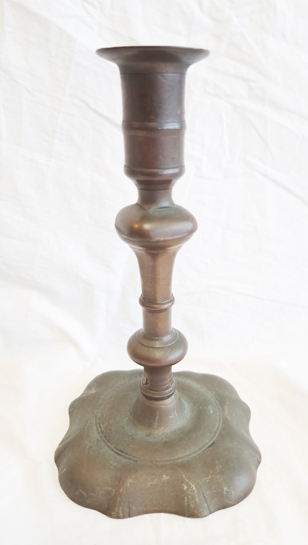 Early Signed Brass Candlestick (1 of 7)