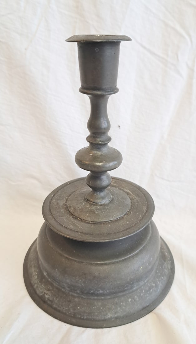 Early Pewter Capstan Candlestick (1 of 6)