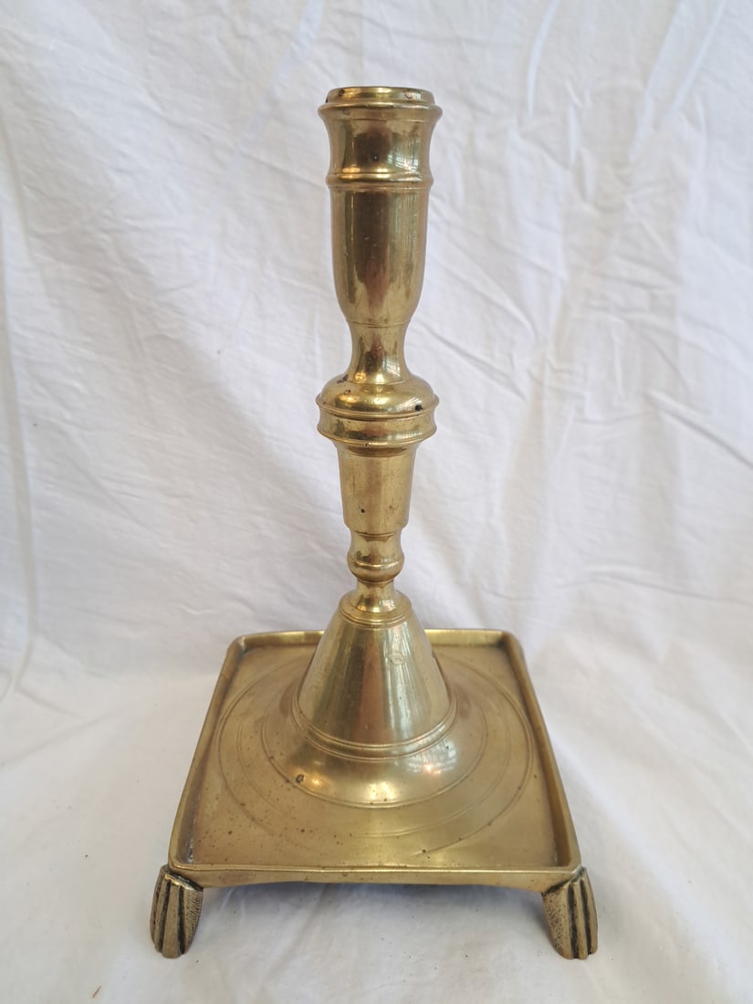 Heavy 17th Century Brass Candlestick (1 of 9)