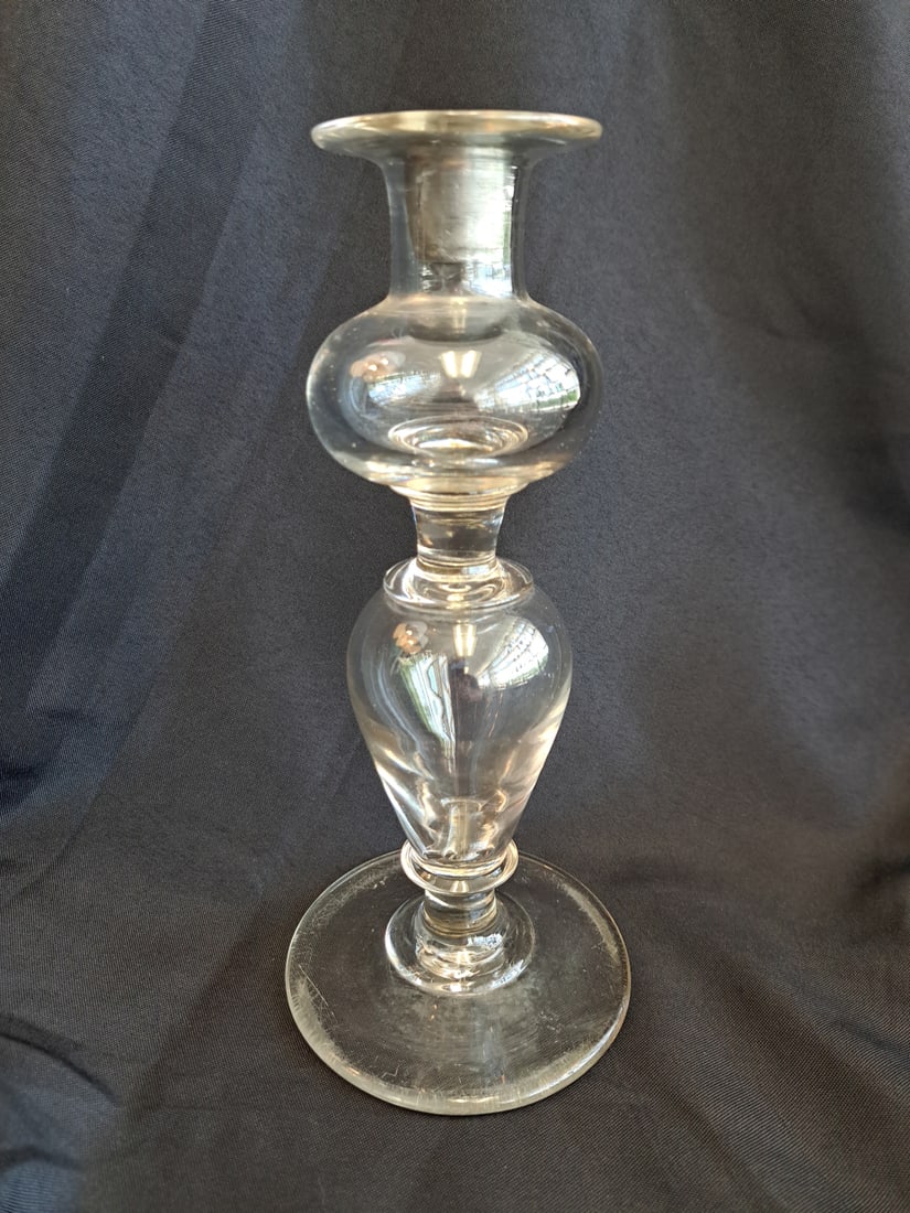 Lot of Two Early Glass Candlesticks. (1 of 14)