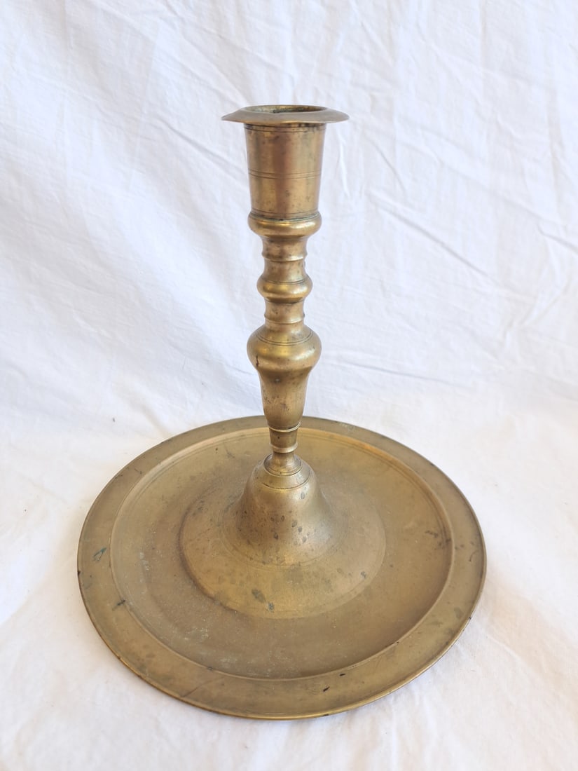 Early Brass Candlestick. (1 of 7)