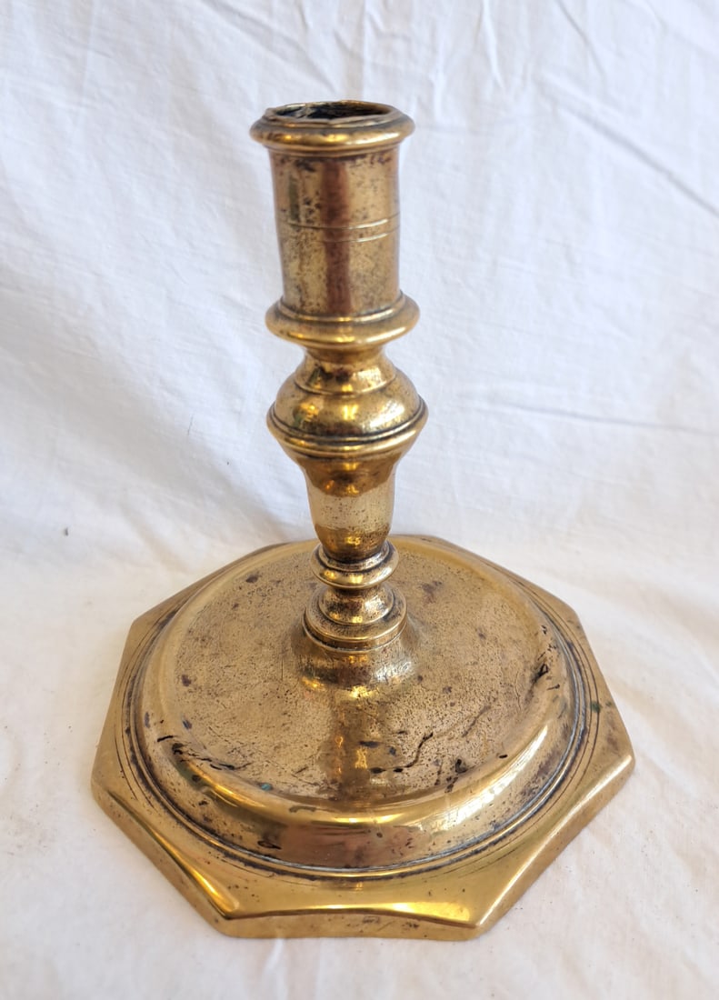 Heavy 17th Century Brass Candlestick. (1 of 6)