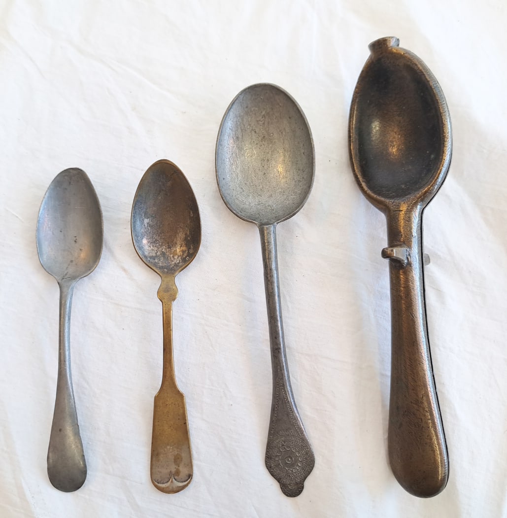 Lot of Early Spoons and Spoon Mold. (1 of 5)