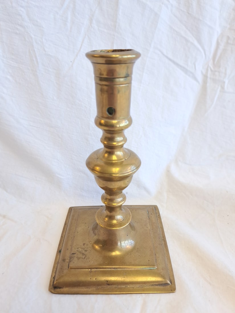 Heavy 17th Century Brass Candlestick (1 of 6)