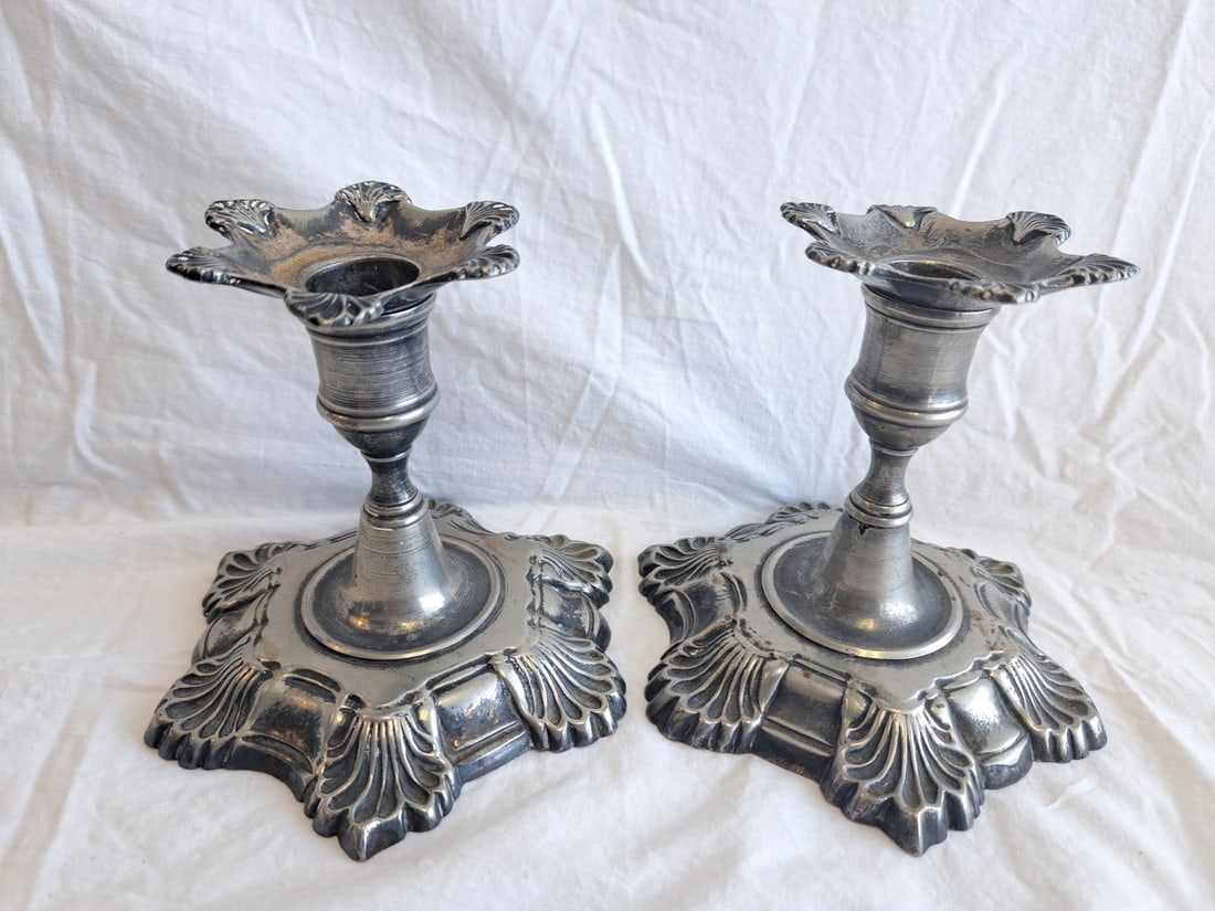 Pair of Paktong Candlesticks. (1 of 10)