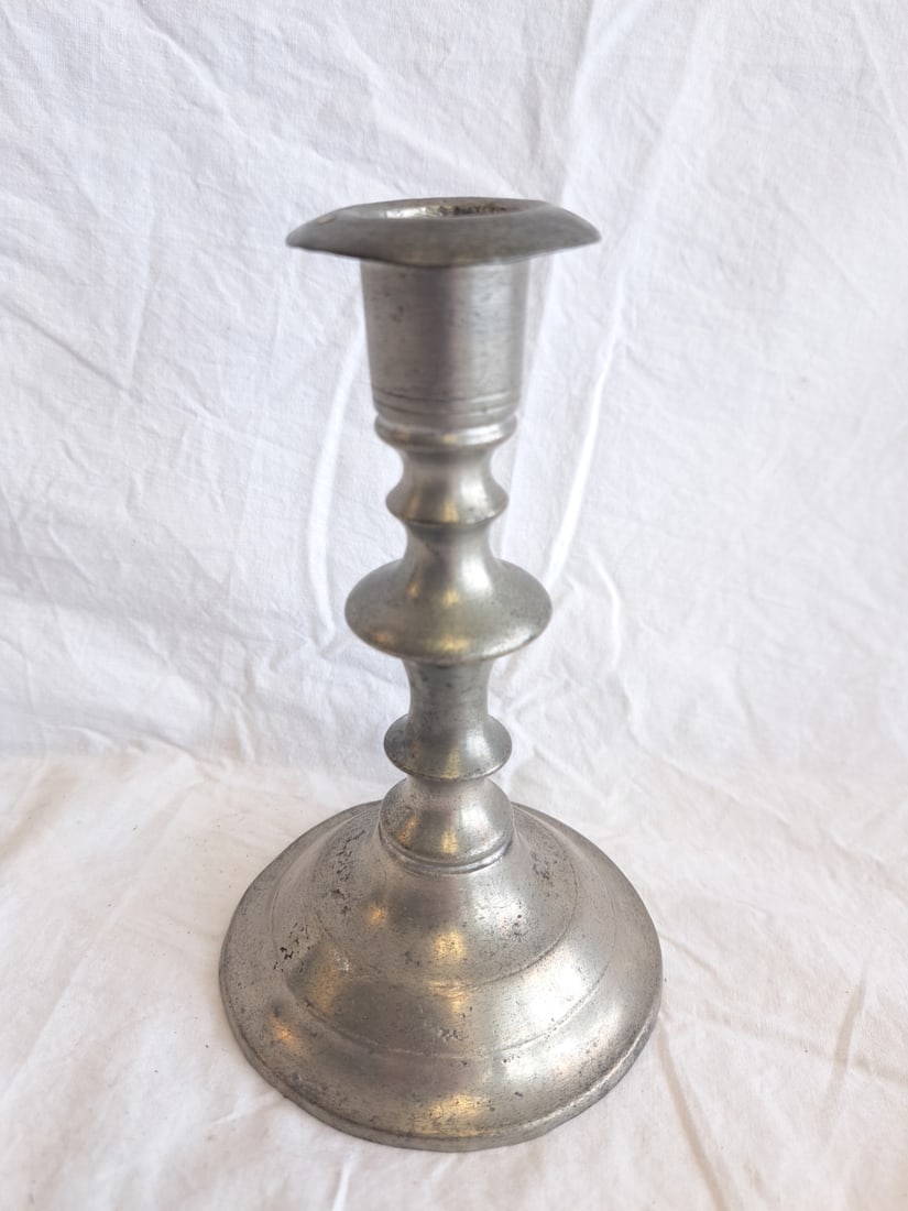 Pewter Candlestick signed Freeman Porter, Westbrook, Maine. (1 of 7)