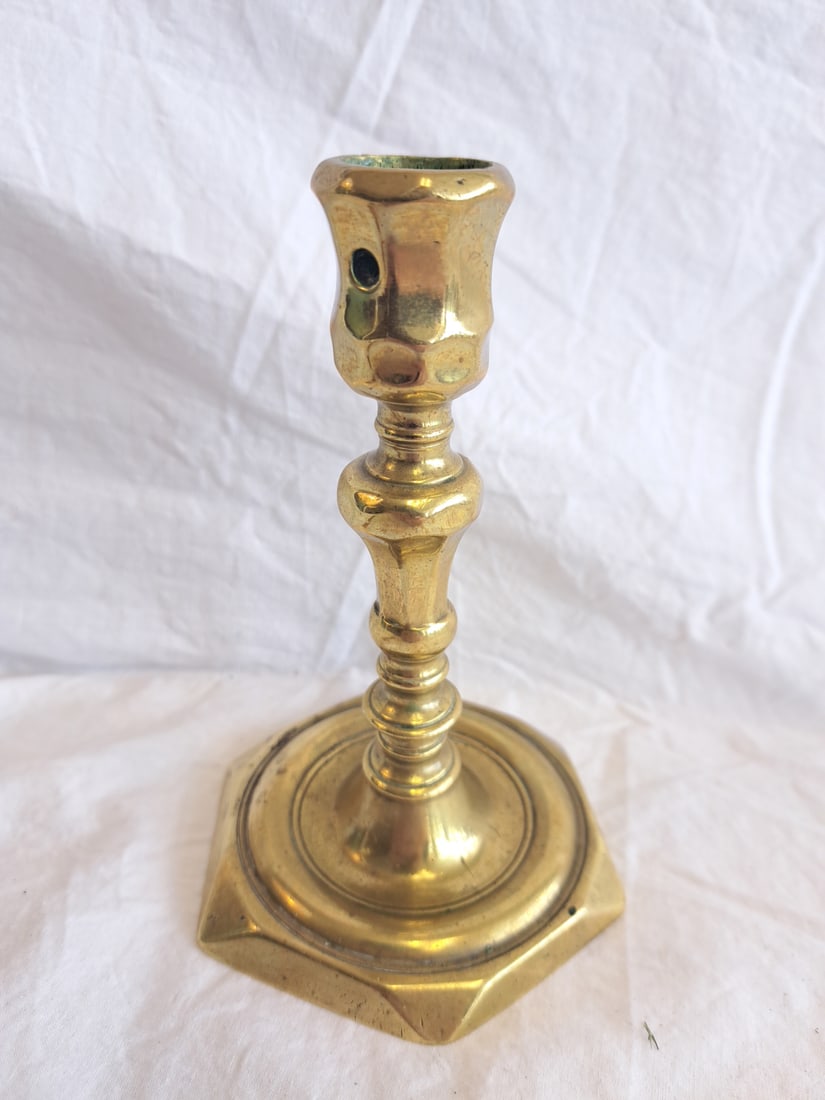 Early Brass Candlestick. (1 of 6)