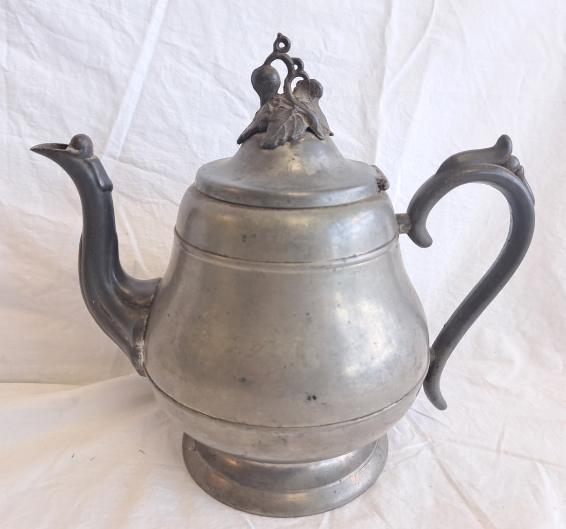 Pewter Teapot signed Freeman Porter, Westbrook, Maine. (1 of 8)