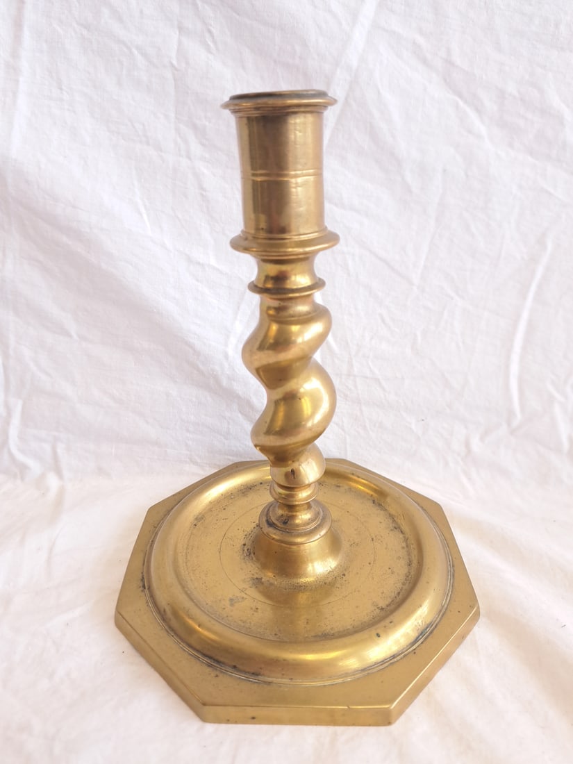 17th Century Brass Candlestick. (1 of 6)