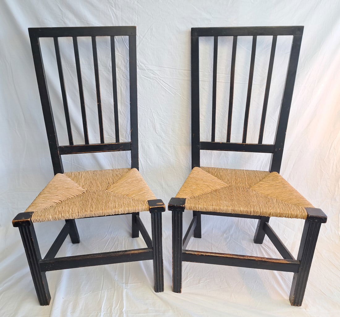 Pair of Early Side Chairs. Possibly Dunlop.: 37" tall x 20 1/2" wide x 14" deep