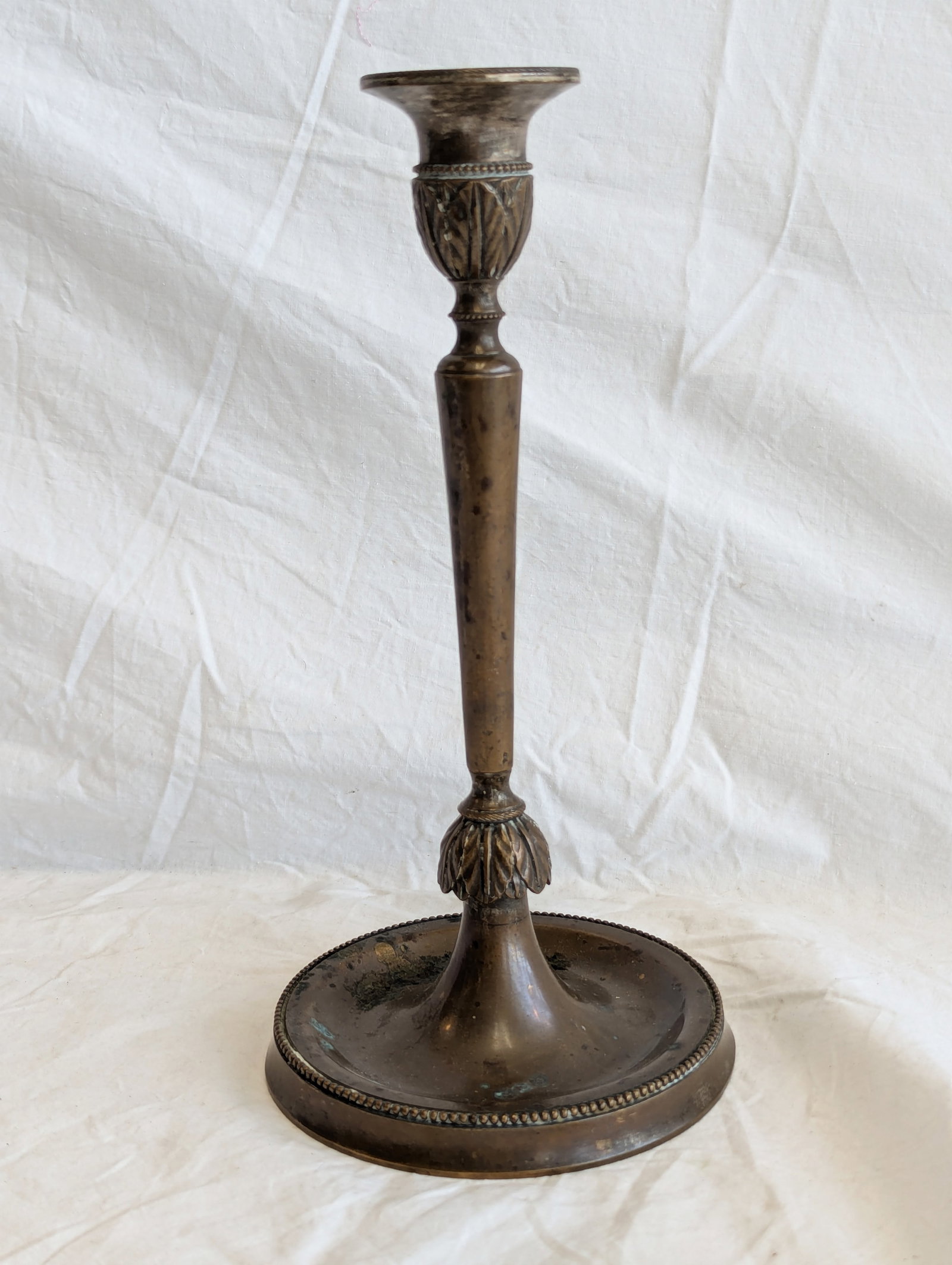 Early 19th Century Candlestick.: Possibly French. 10" tall x 3 1/2" wide at base.