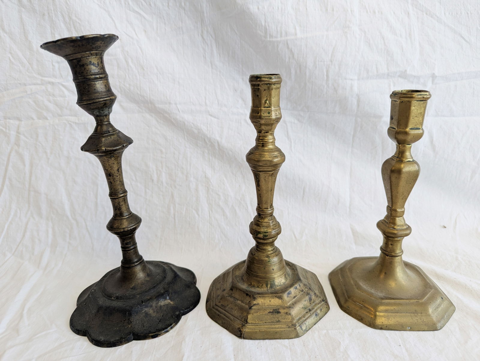 Lot of 3 Brass Candlesticks (1 of 17)