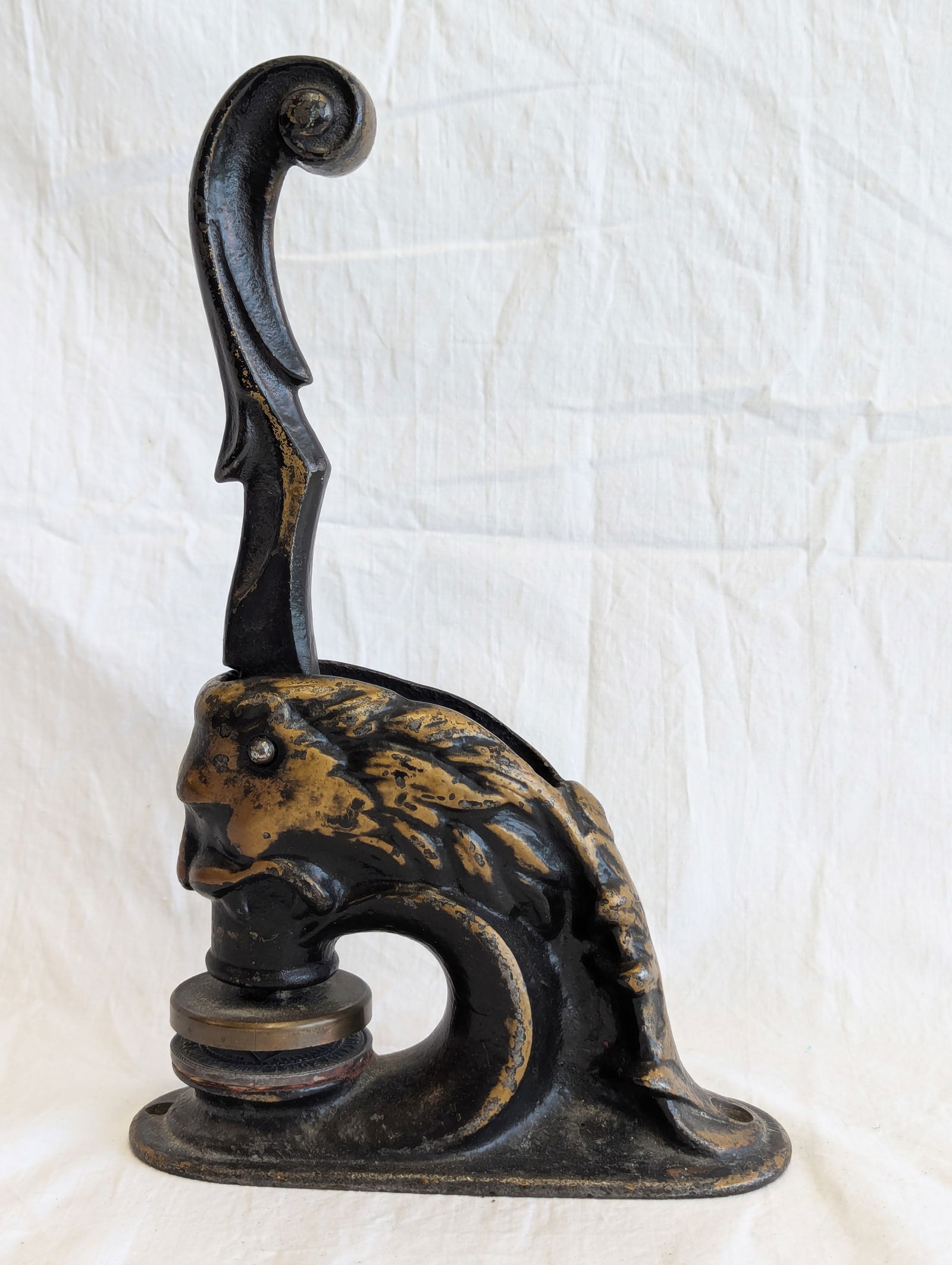 Early Cast Iron Embosser with Thomaston, Maine Stamp.: 10 3/4" tall x 6 1/2" long x 2" wide. From "Knox Royal Arch Charter, Thomaston, Maine."