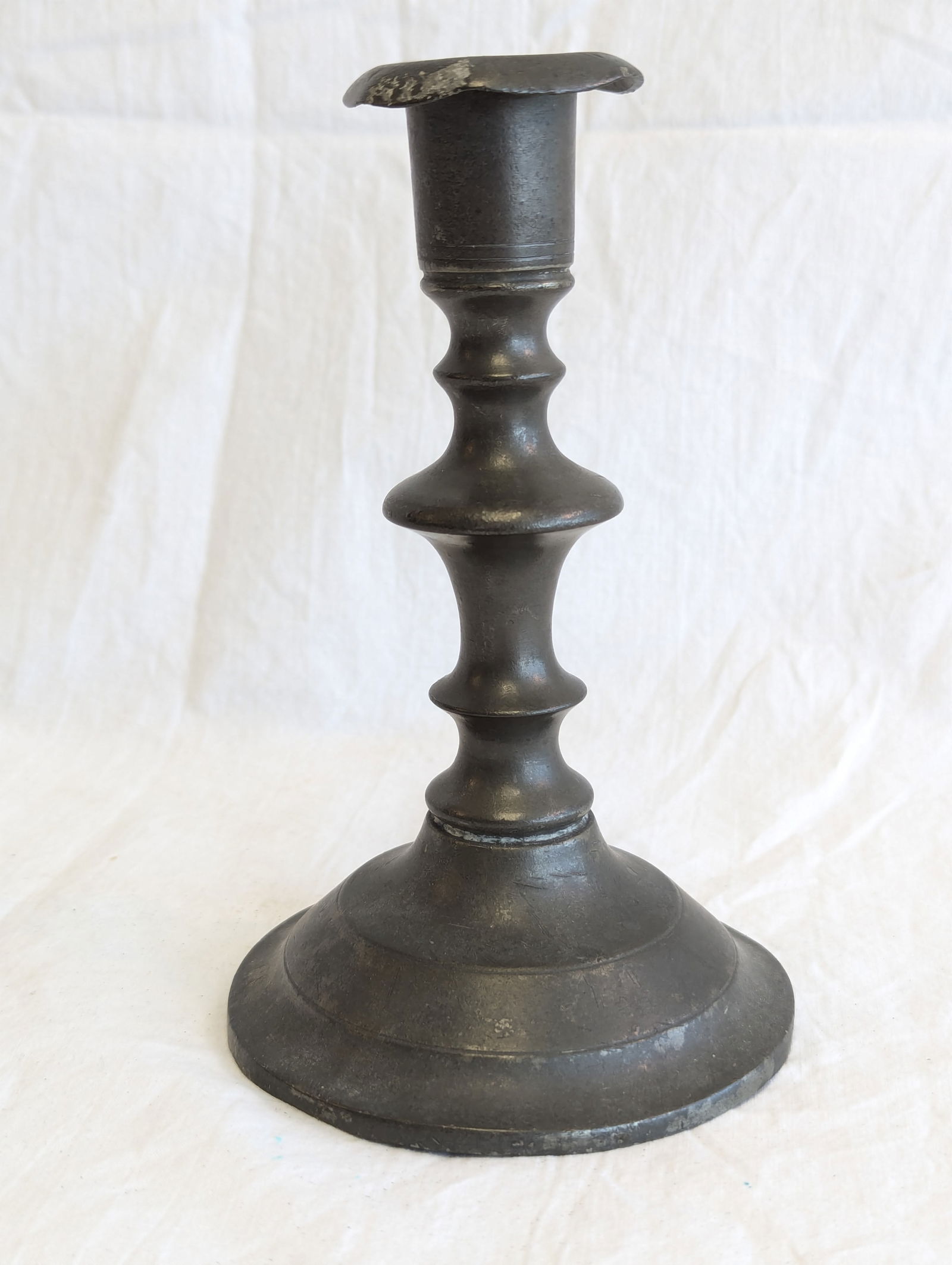Early Pewter Candlestick signed Freeman Porter, Westbrook, Maine. (1 of 8)