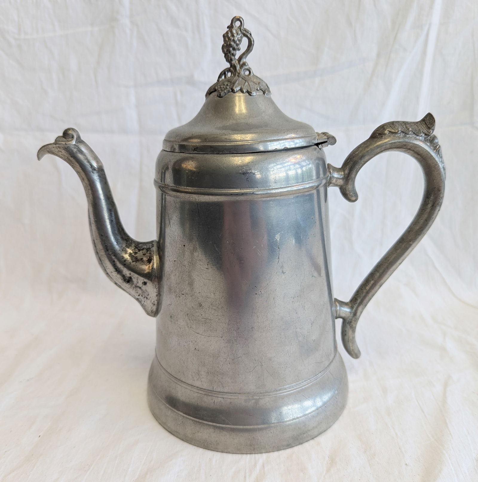 Early Pewter Coffee Pot signed Freeman Porter, Westbrook, Maine. (1 of 9)