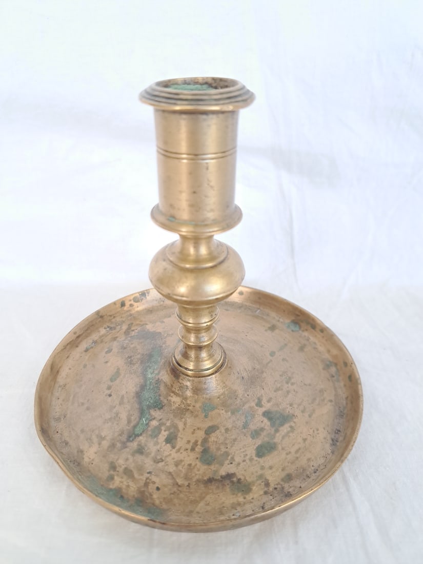 17th Century Spanish Brass Candlestick (1 of 6)